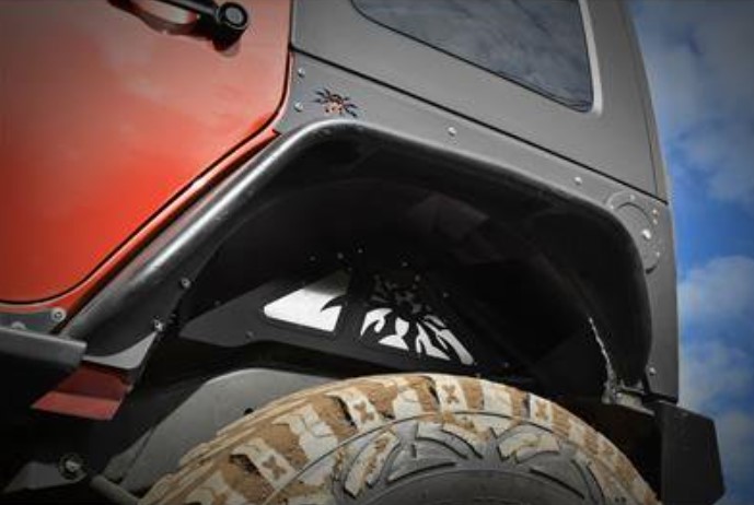 ფრთის შიდა დამცავი WRANGLER 2007-2017 უკანა ალუმინის (Spyder logo)